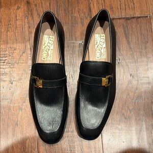 Salvatore Ferragamo Men’s Black Leather Bit Loafers